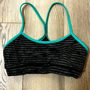 Lululemon Black and Teal Women's Sports Bra, size 6